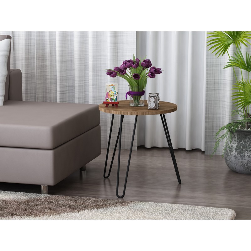 4837_0-800x800 Βοηθητικό τραπέζι Deren καρυδί μελαμίνη μεταλλικά πόδια 44x46 8cm ed4837 - Image 1