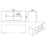 Μπουφές Vario άσπρο μελαμίνη 139 8x46 3x24 3εκ ed4839 - Image 2