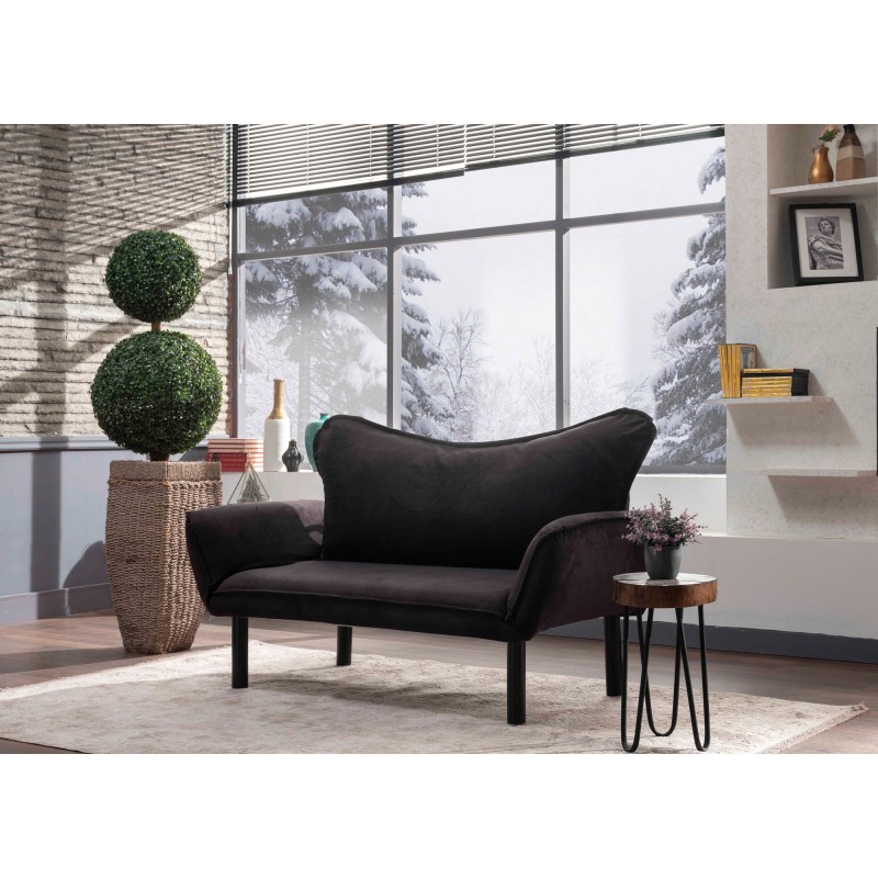 483_0-800x800 Parole διθέσιος καναπές κρεβάτι μαύρο ύφασμα 140x70x65cm ed483 - Image 1