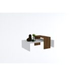 Τραπέζι σαλονιού Glow άσπρο καρυδί μελαμίνη 80x50x31 8εκ ed4843 - Image 3