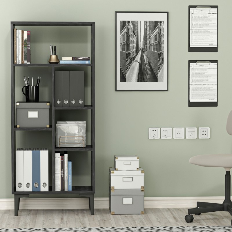 4859_0-800x800 Βιβλιοθήκη Penta μαύρο μάρμαρο μελαμίνη 60x29 6x138 6εκ ed4859 - Image 1