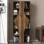 Βιβλιοθήκη Otto καρυδί ανθρακί μελαμίνη μεταλλικός σκελετός 38 6x38 6x180εκ ed4871