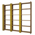 Βιβλιοθήκη City 3 καρυδί κίτρινη 184 6x24 2x170cm ed4890 - Image 3