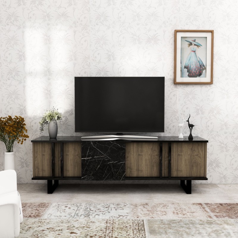4894_0-800x800 Έπιπλο tv Deco καρυδί χρώμα μελαμίνη 150x37 1x54 6cm ed4894 - Image 1