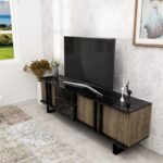 Έπιπλο tv Deco καρυδί χρώμα μελαμίνη 150x37 1x54 6cm ed4894 - Image 5