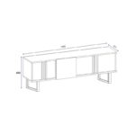 Έπιπλο tv Deco καρυδί χρώμα μελαμίνη 150x37 1x54 6cm ed4894 - Image 2