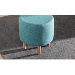 Σκαμπό Liza τιρκουάζ ξύλινα πόδια 40x40x42εκ ed4900 - Image 2