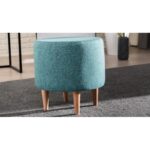 Σκαμπό Liza τιρκουάζ ξύλινα πόδια 40x40x42εκ ed4900 - Image 3