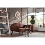 Καναπές κρεβάτι Genzo διθέσιος καφέ ύφασμα 177x87x81cm ed4911