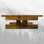 Τραπέζι σαλονιού Yabila μασίφ ξύλο επιφάνεια γυαλί 180x76x30εκ ed4912 - Image 2