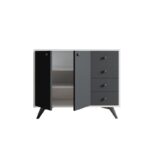 Μπουφέ Libra λευκό ανθρακί μελαμίνη 100x35x82cm ed4917 - Image 2