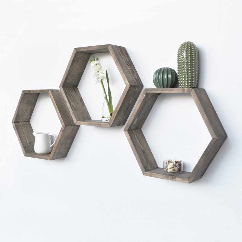 4924_0-800x800 Ραφιέρα Hex καρυδί ξύλο 40x10x40εκ ed4924 - Image 1