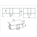 Τραπέζι σαλονιού Polka άσπρο μάρμαρο μελαμίνη μεταλλικός σκελετός 91 5x61 5x36 6εκ ed492 - Image 2