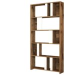 Βιβλιοθήκη Lima καρυδι άσπρο μελαμίνη 90x20x180εκ ed4942 - Image 3