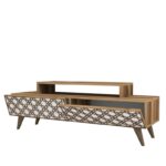 Έπιπλο τηλεόρασης City καρυδί λευκό χρώμα 140x41 8x48 8cm ed4953 - Image 3