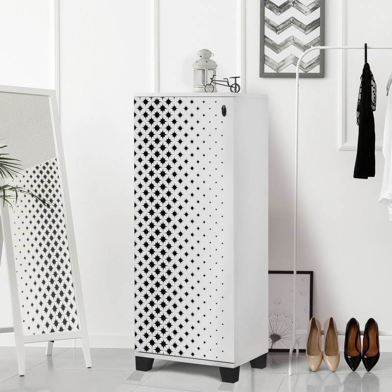 4954_0-800x800 STELLA ΠΑΠΟΥΤΣΟΘΗΚΗ ΛΕΥΚΟ ΜΕΛΑΜΙΝΗ 50x38xH127cm ed4954 - Image 1