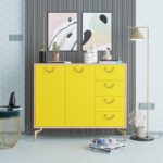 Μπουφές Zea κίτρινο δρυς μελαμίνη 100x35x82εκ ed4958