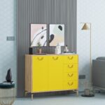 Μπουφές Zea κίτρινο δρυς μελαμίνη 100x35x82εκ ed4958 - Image 5