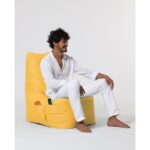 Πουφ Diamond αδιάβροχο ύφασμα κίτρινο 60x35cm ed4961 - Image 3