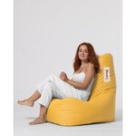 Πουφ Diamond αδιάβροχο ύφασμα κίτρινο 60x35cm ed4961 - Image 2