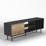 Έπιπλο τηλεόρασης Pietra καρυδί μαύρο 160x35x57 2cm μελαμίνη ed4962 - Image 4