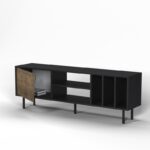 Έπιπλο τηλεόρασης Pietra καρυδί μαύρο 160x35x57 2cm μελαμίνη ed4962 - Image 3