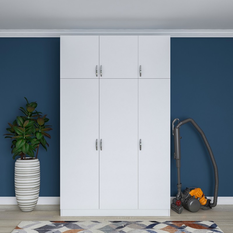 4977_0-800x800 Ντουλάπα Balis άσπρη μελαμίνη 145x55x239cm ed4977 - Image 1