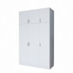 Ντουλάπα Balis άσπρη μελαμίνη 145x55x239cm ed4977 - Image 3