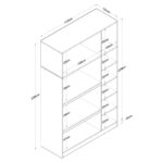 Ντουλάπα Balis άσπρη μελαμίνη 145x55x239cm ed4977 - Image 2
