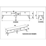 Έπιπλο tv Asti λευκό χρυσό χρώμα μελαμίνη 180x45 6x35 2cm ed4983 - Image 2