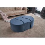 Σκαμπώ Alia μπλε βελούδο 120x40x80cm  ed4986