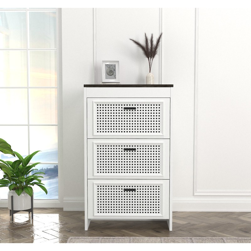 4989_0-800x800 Συρταριέρα Done μελαμίνη άσπρη καφέ 60x45x100cm ed4989 - Image 1