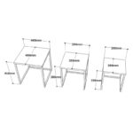 Σετ βοηθητικά τραπέζια σαλονιού Brent μελαμίνη μέταλλο 40x41 8cm ed4999 - Image 2