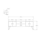 Έπιπλο τηλεόρασης Eva καρυδί λευκό χρώμα μοριοσανίδα 140x30x50cm ed5005 - Image 2