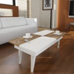 Τραπεζάκι σαλονιού Corte καρυδί λευκό 90x44x30cm μελαμίνη ed5008