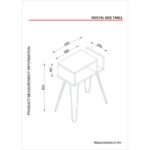 Βοηθητικό τραπέζι Tuana καρυδί μελαμίνη μαύρο μέταλλο 45x63 1cm ed5025 - Image 2