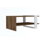 Τραπέζι σαλονιού Gaye καρυδί άσπρο μελαμίνη 80x50x35εκ ed502 - Image 3