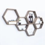 Ραφιέρα Hex καρυδί ξύλο 40x10x40εκ ed5042