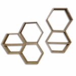 Ραφιέρα Hex καρυδί ξύλο 40x10x40εκ ed5042 - Image 2