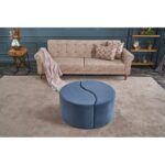 Σκαμπώ Alis μπλε βελούδο 80x40x80cm ed5046