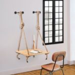 Ραφιέρα Kom δρυς ξύλο μέταλλο 60x55x90εκ ed5057