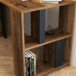 Γραφείο Londra καρυδί ανθρακί χρώμα μελαμίνη 120x60x75 4cm ed5068 - Image 4