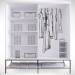 Ντουλάπα Martin συρόμενη άσπρη μελαμίνη 190x57x200cm ed506 - Image 4