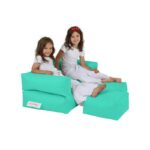 Πουφ Double Seat ΄Turquoise αδιάβροχο ύφασμα 100x40x50cm ed5085