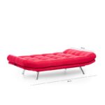 Καναπές κρεβάτι τριθέσιος Misa κόκκινο 198x100x104cm ed5088 - Image 2