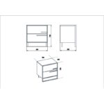 Κομοδίνο Polka χρυσό άσπρο 50x38 5x51 8cm ed508 - Image 2