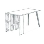 Γραφείο Fume ανθρακί καρυδί 120x60x73 8cm ed5091 - Image 3