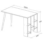 Γραφείο Fume ανθρακί καρυδί 120x60x73 8cm ed5091 - Image 2
