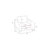 Πολυθρόνα Berlin ξύλο ύφασμα κρεμ χρυσό 90x91x83cm ed5097 - Image 2