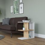 Βοηθητικό τραπεζάκι Hamlet άσπρη oak μελαμίνη 59 6x29 6x63 2cm ed5108 - Image 4